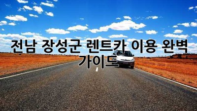 전남 장성군 렌트카 이용 완벽 가이드